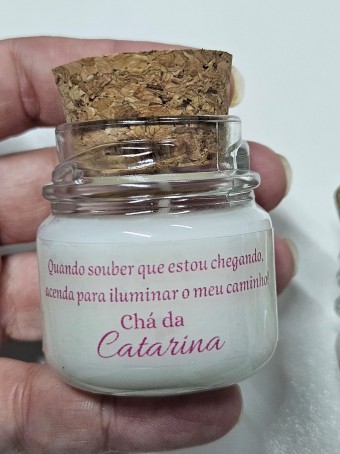 Mini vela aromática lembrancinha - tampa Rolha  - 30 gramas - Personalizada
