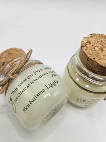 Mini vela aromática lembrancinha - tampa Rolha  - 30 gramas - Personalizada