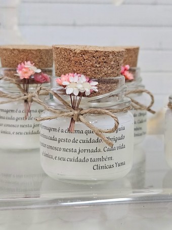 Mini vela aromática lembrancinha - tampa Rolha  - 30 gramas - Personalizada