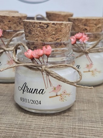  Mini vela aromática lembrancinha - tampa Rolha  - 30 gramas - Personalizada