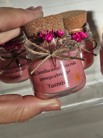 Mini vela aromática lembrancinha - tampa Rolha  - 30 gramas - Personalizada