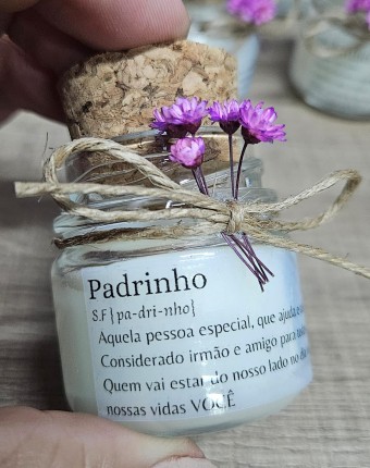 Mini vela aromática lembrancinha - tampa Rolha  - 30 gramas - Personalizada