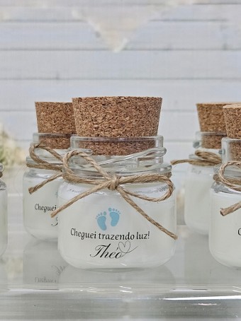 Mini vela aromática lembrancinha - tampa Rolha  - 30 gramas - Personalizada
