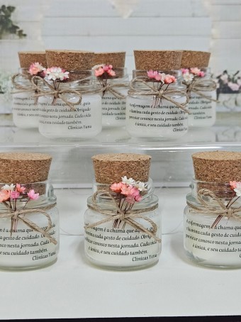 Mini vela aromática lembrancinha - tampa Rolha  - 30 gramas - Personalizada