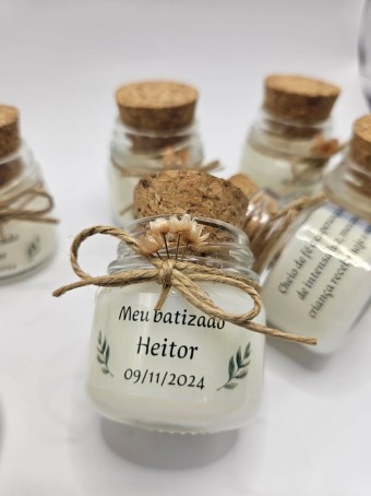 Mini vela aromática lembrancinha - tampa Rolha  - 30 gramas - Personalizada