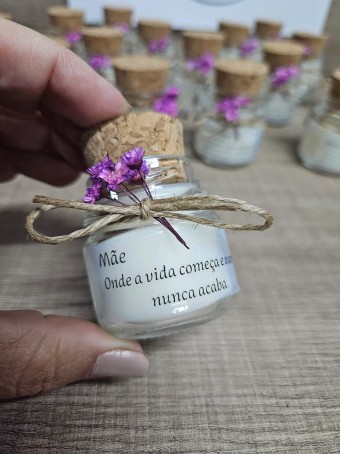Mini vela aromática lembrancinha - tampa Rolha  - 30 gramas - Personalizada