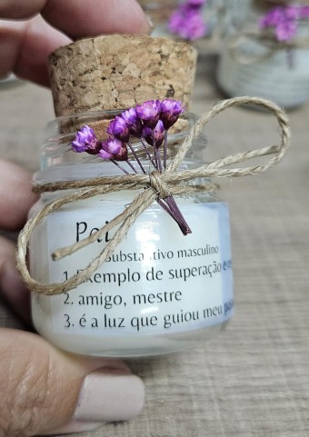 Mini vela aromática lembrancinha - tampa Rolha  - 30 gramas - Personalizada