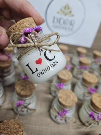 Mini vela aromática lembrancinha - tampa Rolha  - 30 gramas - Personalizada