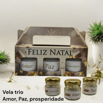 Kit trio - 30 grs -  Velas Natalinas Branca