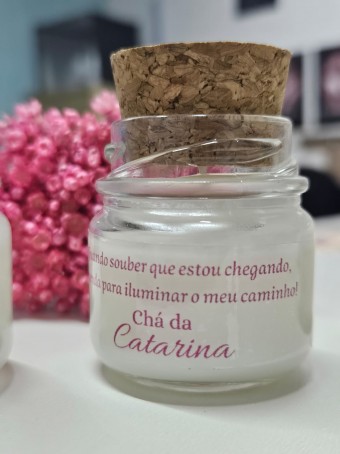 Mini vela aromática lembrancinha - tampa Rolha  - 30 gramas - Personalizada