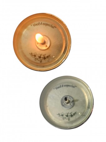 Mini vela Lata - 20 gramas - Personalizada - Frase