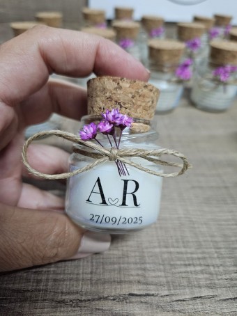 Mini vela aromática lembrancinha - tampa Rolha  - 30 gramas - Personalizada