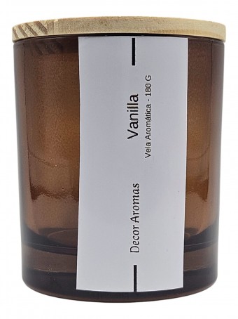 Vela Agata Ambar Vanilla - 180 gramas - com Tampa Pinus 