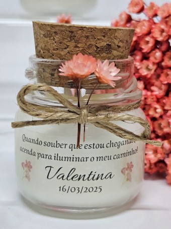 Mini vela aromática lembrancinha - tampa Rolha  - 30 gramas - Personalizada