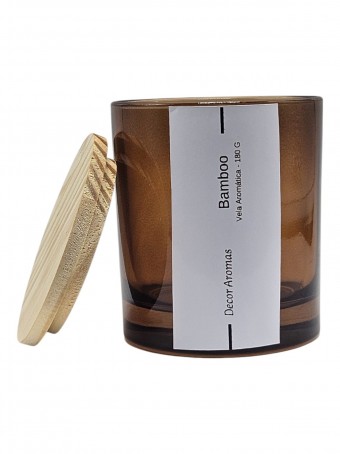 Vela Agata Ambar Bamboo - 180 gramas - com Tampa Pinus 
