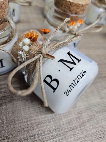 Mini vela aromática lembrancinha - tampa Rolha  - 30 gramas - Personalizada