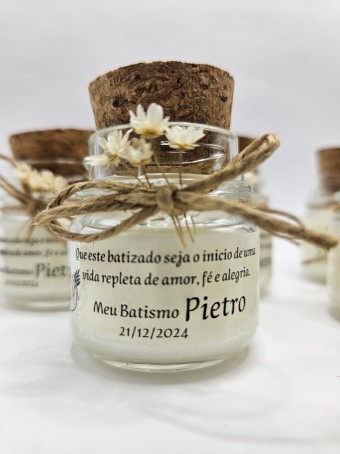Mini vela aromática lembrancinha - tampa Rolha  - 30 gramas - Personalizada