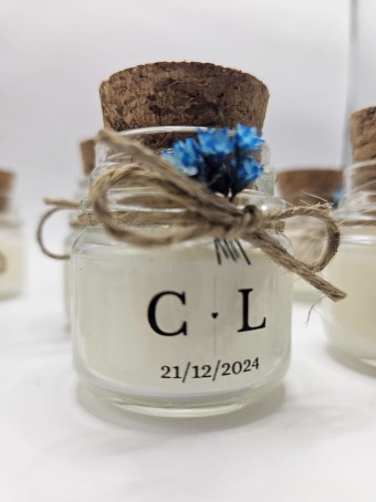 Mini vela aromática lembrancinha - tampa Rolha  - 30 gramas - Personalizada
