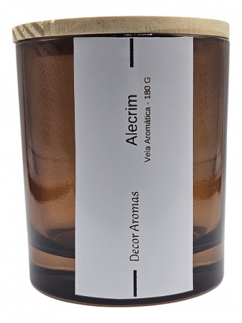 Vela Agata Ambar Alecrim - 180 gramas - com Tampa Pinus 