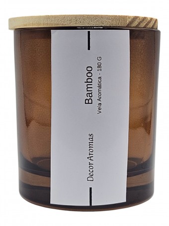 Vela Agata Ambar Bamboo - 180 gramas - com Tampa Pinus 
